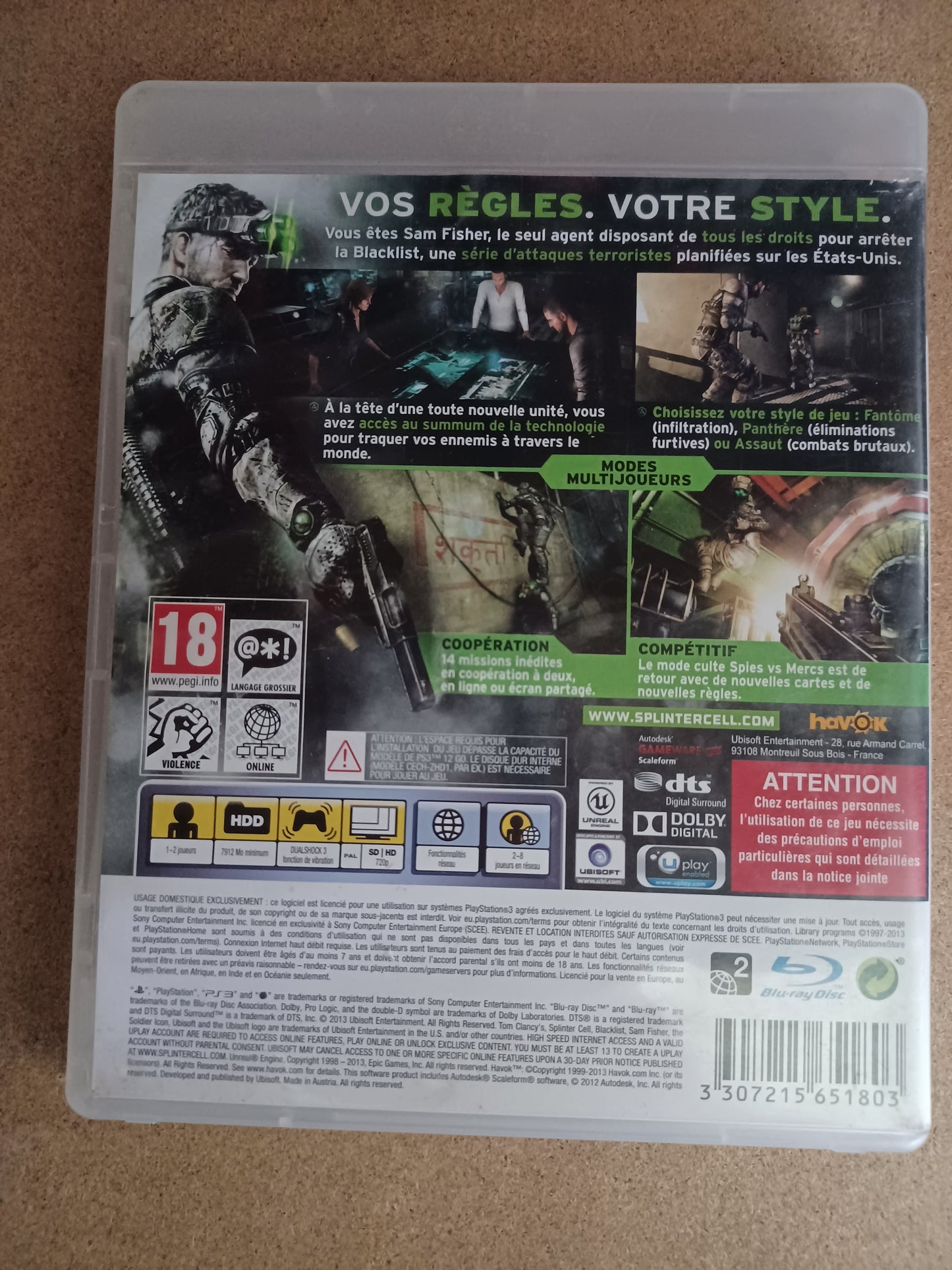 Tom clancy’s Splinter celle blacklist