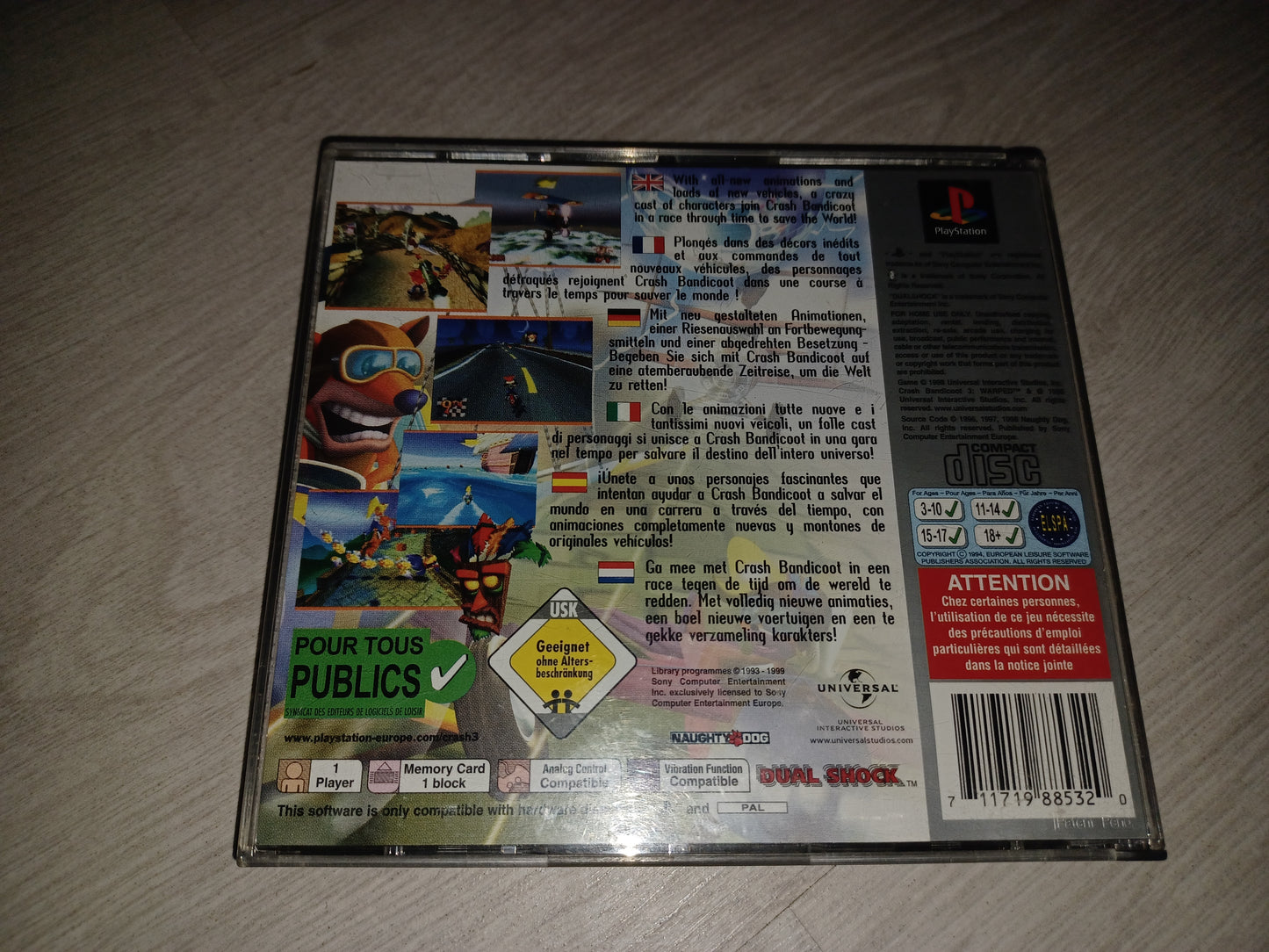 Crash bandicoot 3 Warped (Platinum)