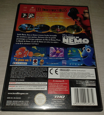 2 games in 1 : Les indestructibles + Le monde de nemo